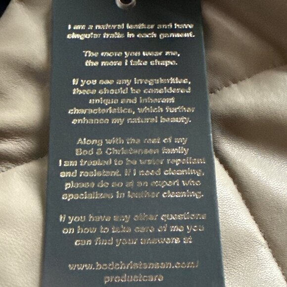 Bod & Christensen Women's Leather Puffer Jacket Quilted Size Small New with Tag - Picture 9 of 9